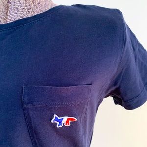 Maison Kitsuné navy fox head t-shirt size M
